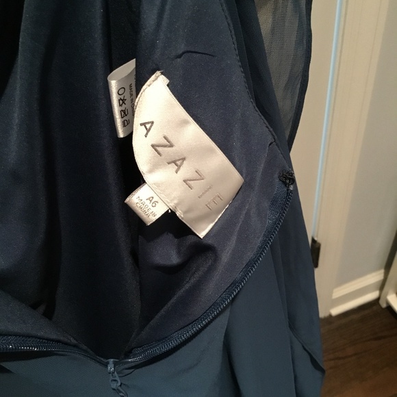 Azazie Evaleen Bridesmaid dress, A6, Neptune/dark blue color - Picture 2 of 5